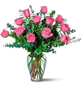 12 Pink Roses