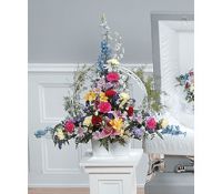 Bright Tribute Container Arrangement