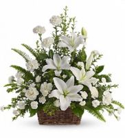 Peaceful White Lilies Basket