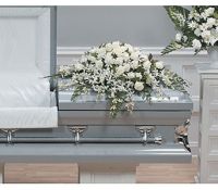 Tender White Casket Spray