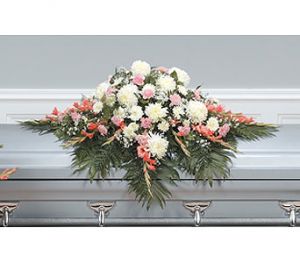 Peach Compassion Casket Spray 