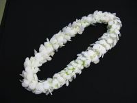 Double White Orchid Lei