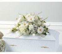 Serenity in White Youth Casket Spray 