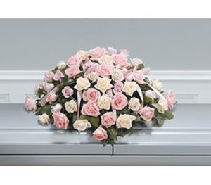 Soft and Beautiful Roses Casket Spray