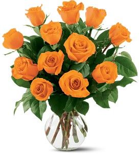 12 Orange Roses